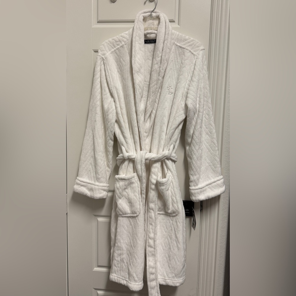 BNWT! Lauren Ralph Lauren Plush White Robe women’s size L